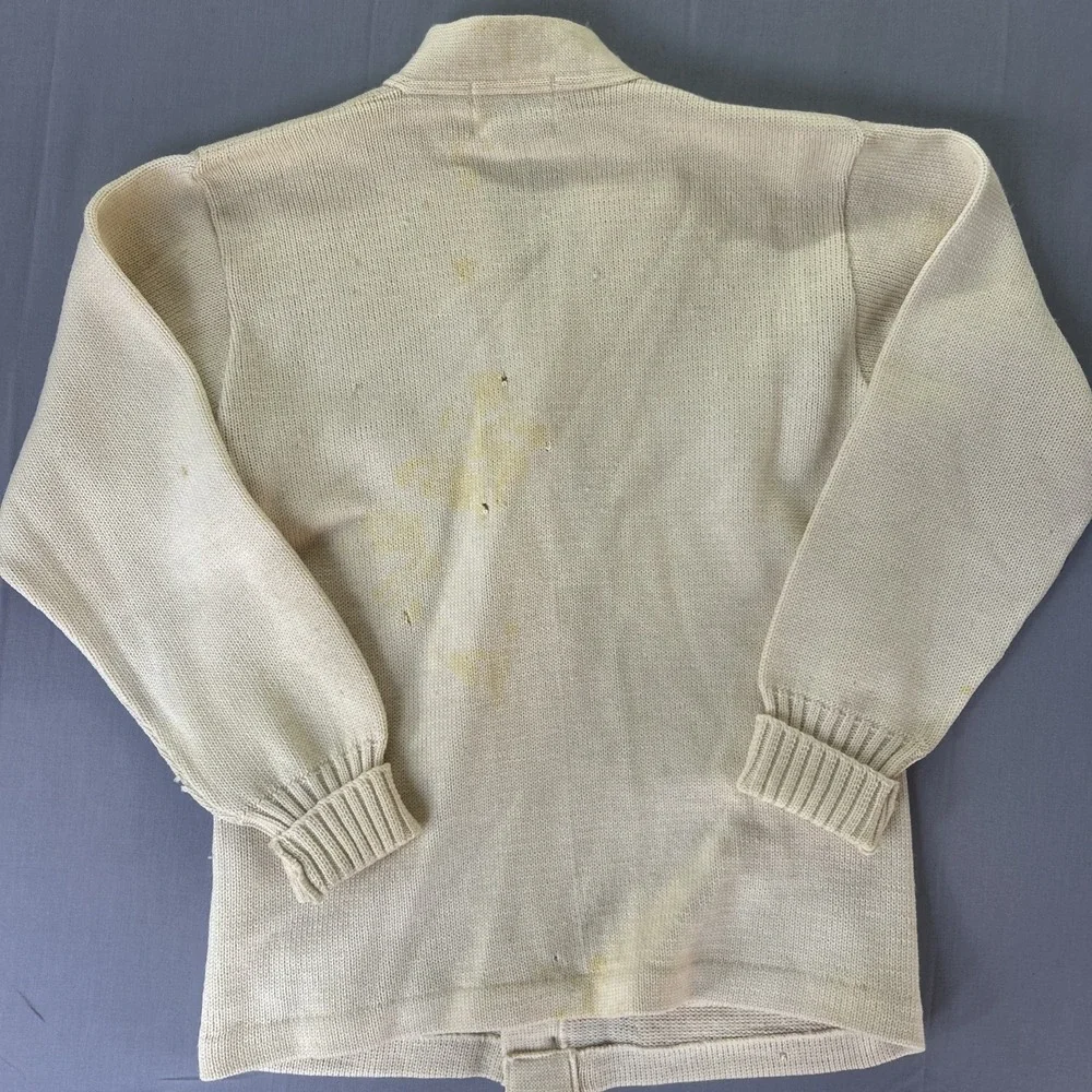 Vintage 50s Letterman Cardigan Wool Sweater Chenille Patch USA Varsity Jersild